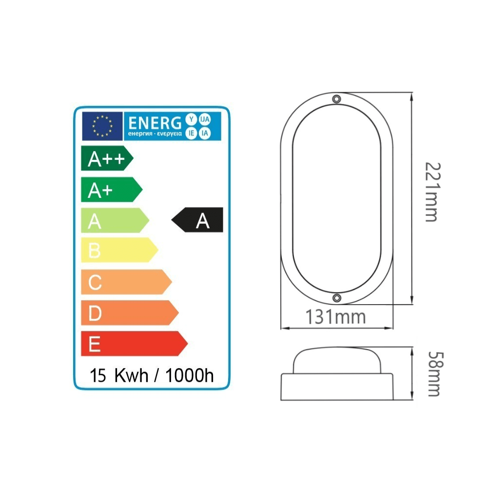 HUBLOT OVAL  LED WELL15W 6500K 