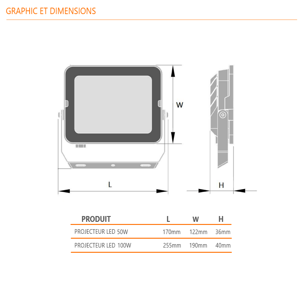 PROJECTEUR LED LEDVANCE ECO 100W IP65 6500K