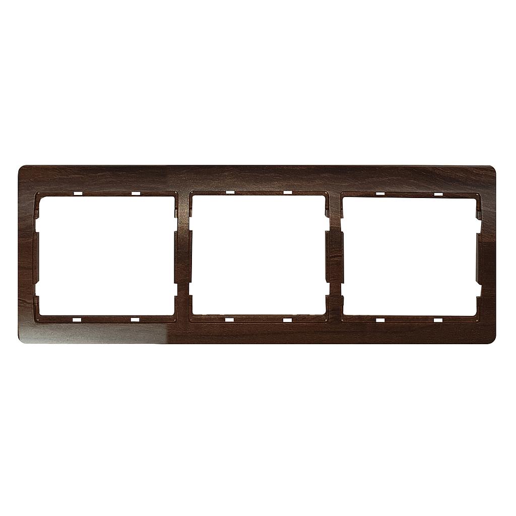 PLAQUE TRIPLE HORIZONTALE JADE MARRON P6330M